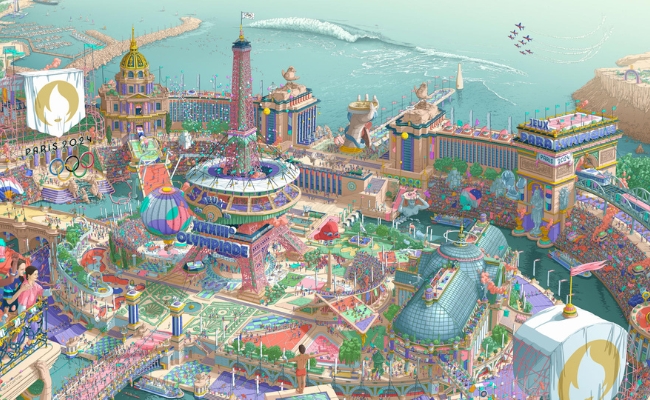 Affiche JO Paris 2024 par Ugo Gattoni